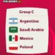 Profil Tim Grup C Piala Dunia 2022, Tim Nasional Meksiko adalah salah satu tim dari 32 negara yang akan berpartisipasi dalam Piala Dunia Qatar 2022. Meksiko adalah anggota Grup C dengan Arab Saudi, Argentina dan Polandia.